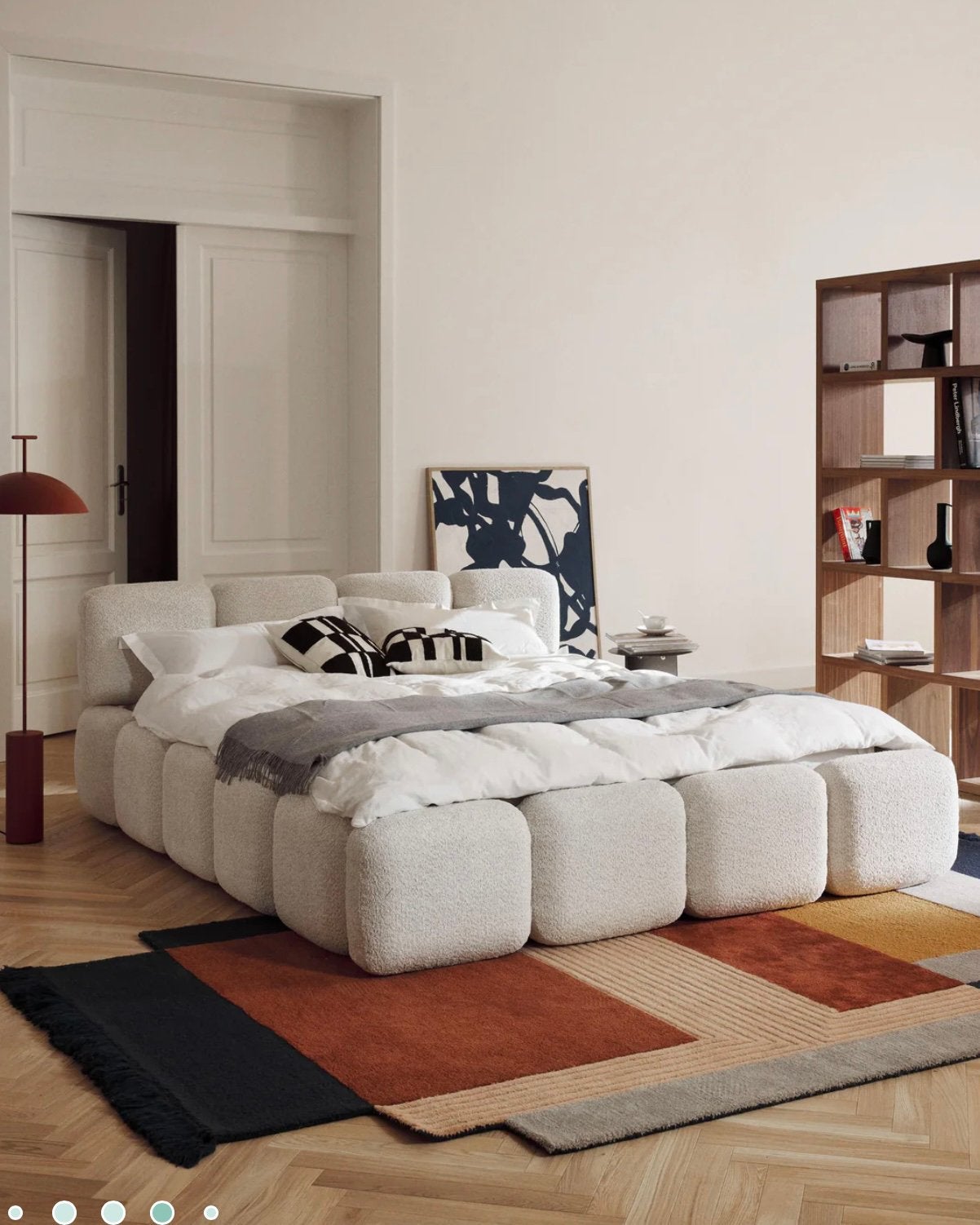 Teddy boucle bed 160m - Westwing, Ophalen, Tweepersoons, Zo goed als nieuw, Stof