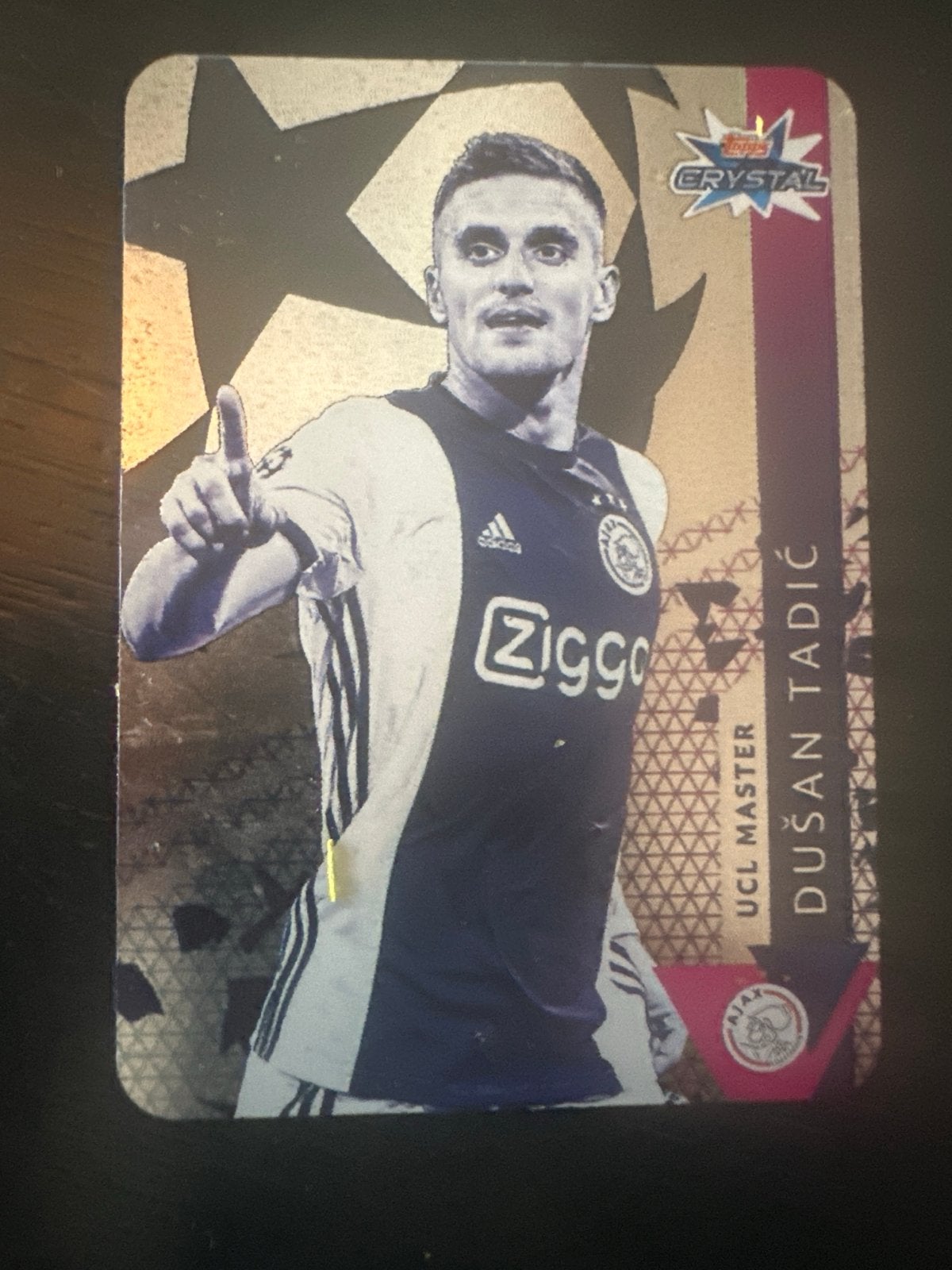 Topps Crystal UCL Master Dusan Tadic Ajax Voetbalkaart, Ophalen of Verzenden, Zo goed als nieuw, Ajax, Spelerskaart