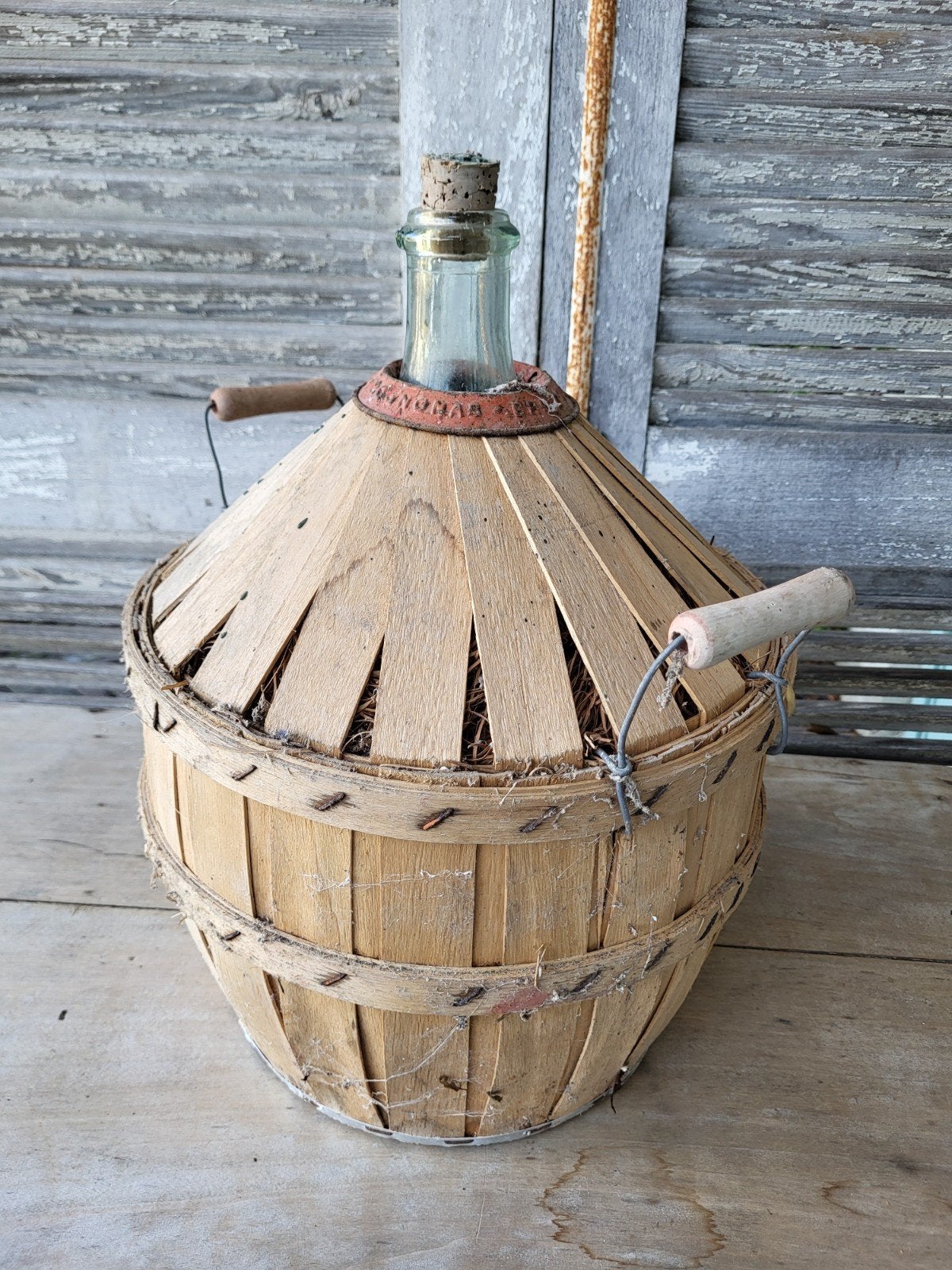 franse brocante wijnfles  / gistfles  / allegonda, Antiek en Kunst, Ophalen of Verzenden