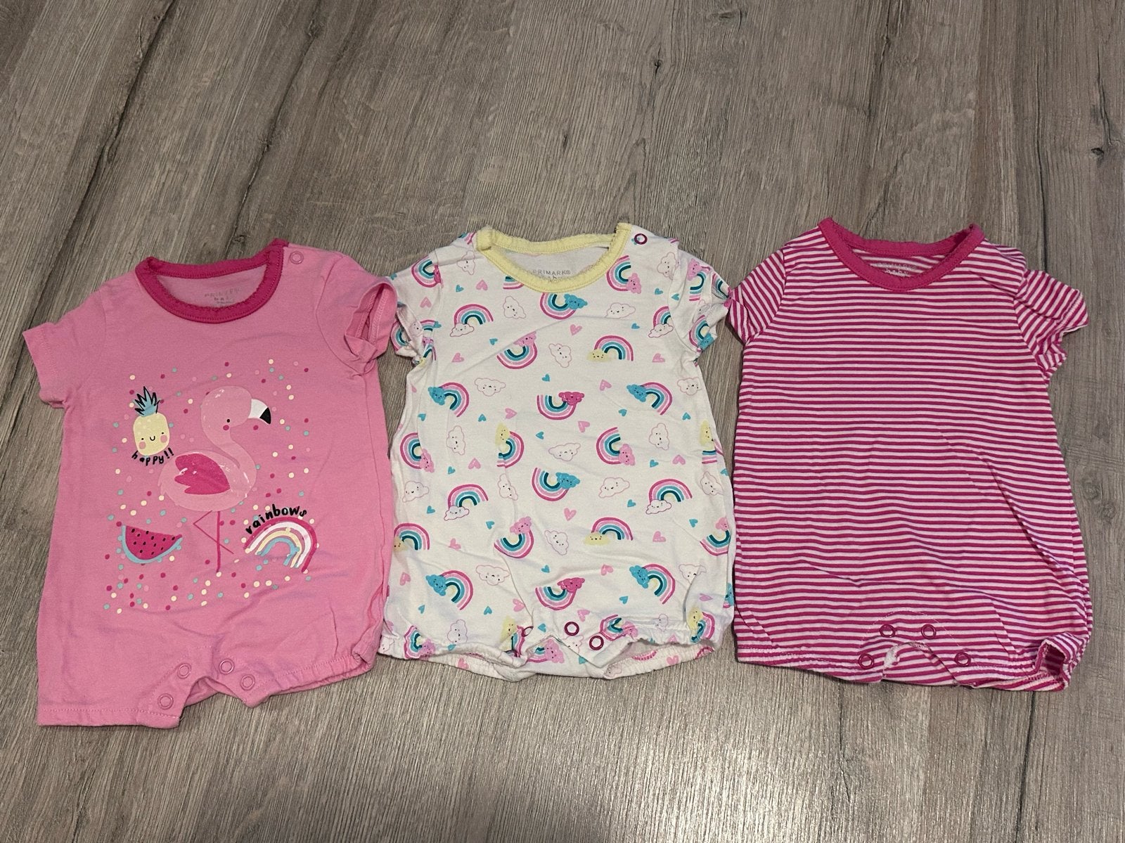 Primark Baby Rompers - 3 stuks (0-3m, 62cm), Ophalen of Verzenden, Gebruikt, Meisje