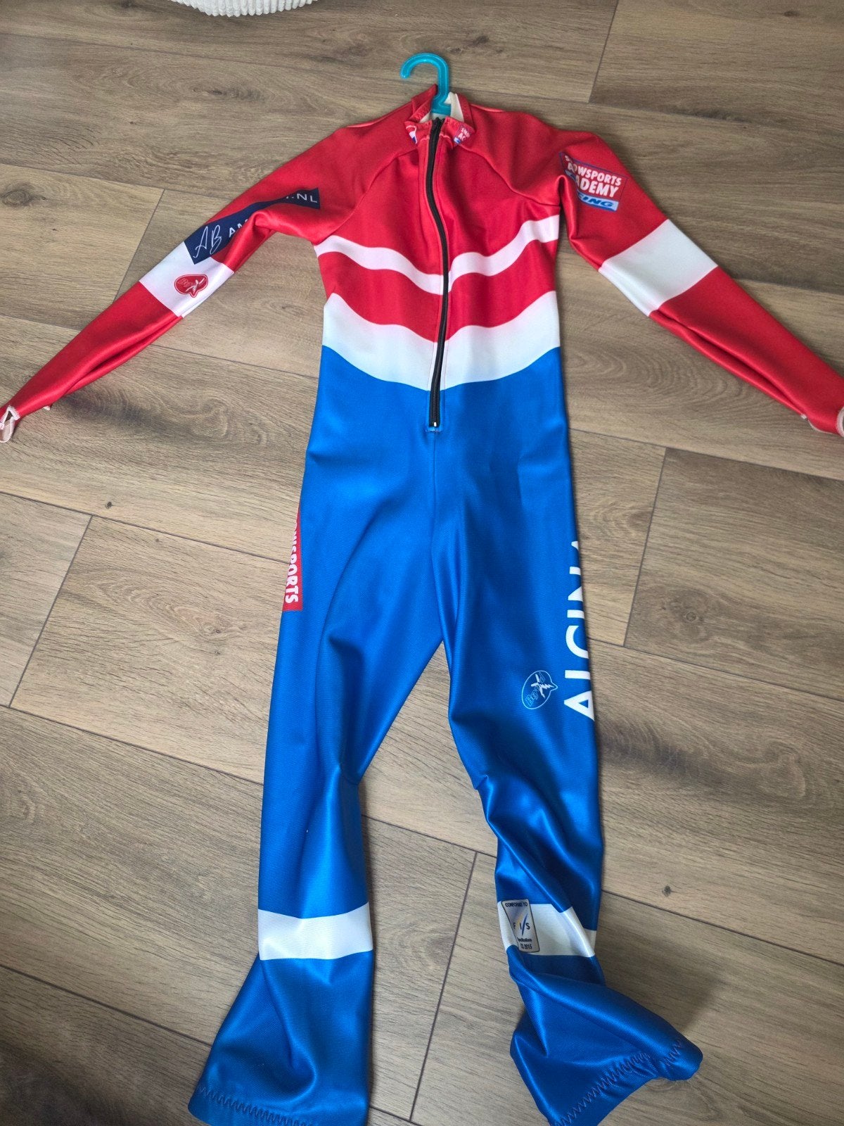 Alpina Ski Race Suit - Rood, Wit, Blauw - Maat S, Overige typen, Alpina, Ophalen of Verzenden, Zo goed als nieuw
