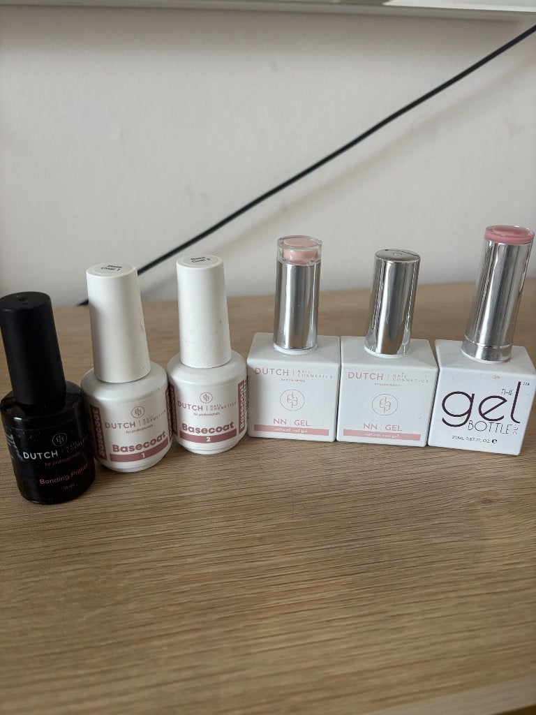dutch nail cosmetics + the gel bottle set, Overige kleuren, Ophalen of Verzenden, Zo goed als nieuw, Handen en Nagels