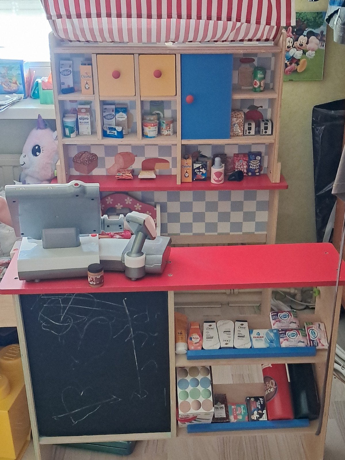 Complete houten kinderwinkel met kassa en accessoires, Ophalen, Gebruikt, Jongen of Meisje