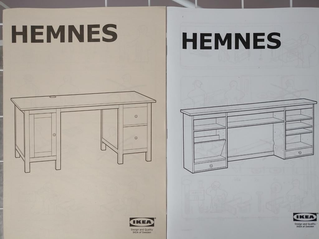 IKEA HEMNES Bureau met opzetstuk - Wit, Huis en Inrichting, Bureaus, Gebruikt, Scandinavisch, Hout, IKEA