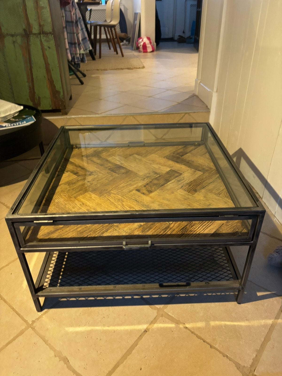 Riviera Maison Salontafel Vierkant - Chloe Table - 70x70 cm, Huis en Inrichting, Tafels | Salontafels, Ophalen, Gebruikt, 50 tot 100 cm