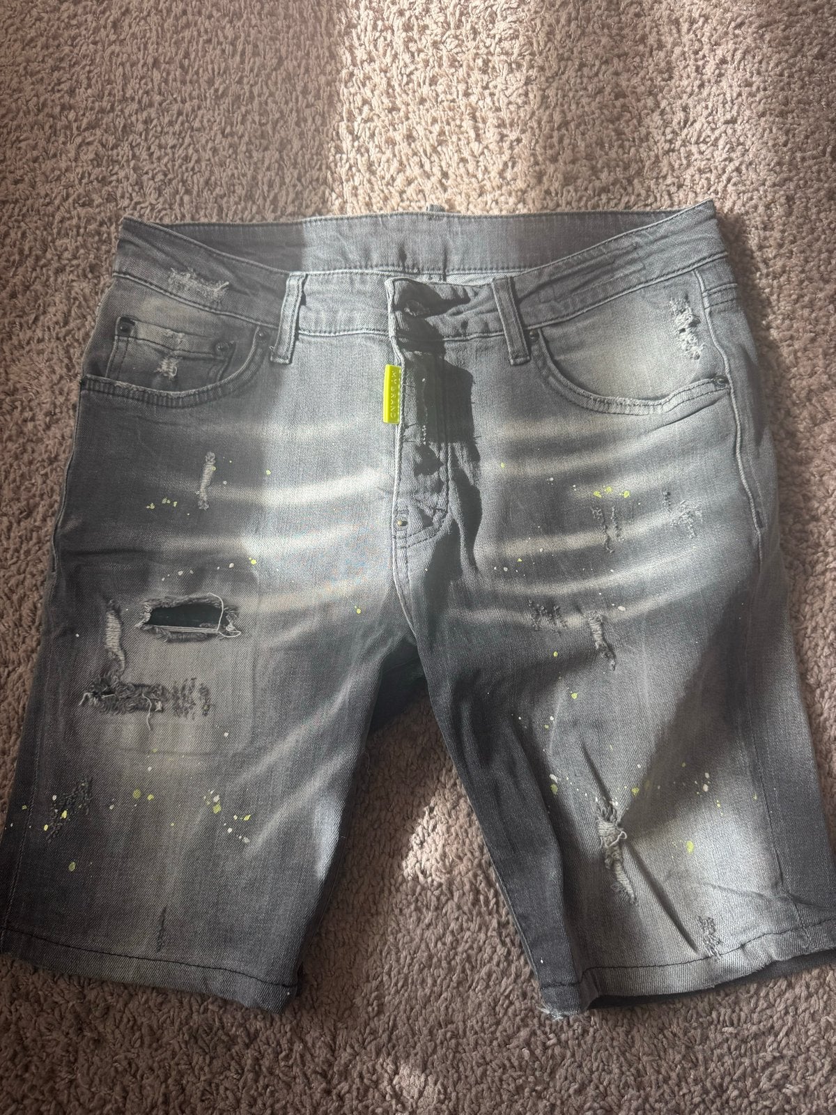 My Brand Korte Broek origineel - Grijs Denim met Verfspatten, Ophalen of Verzenden, Gedragen, Overige maten, Grijs