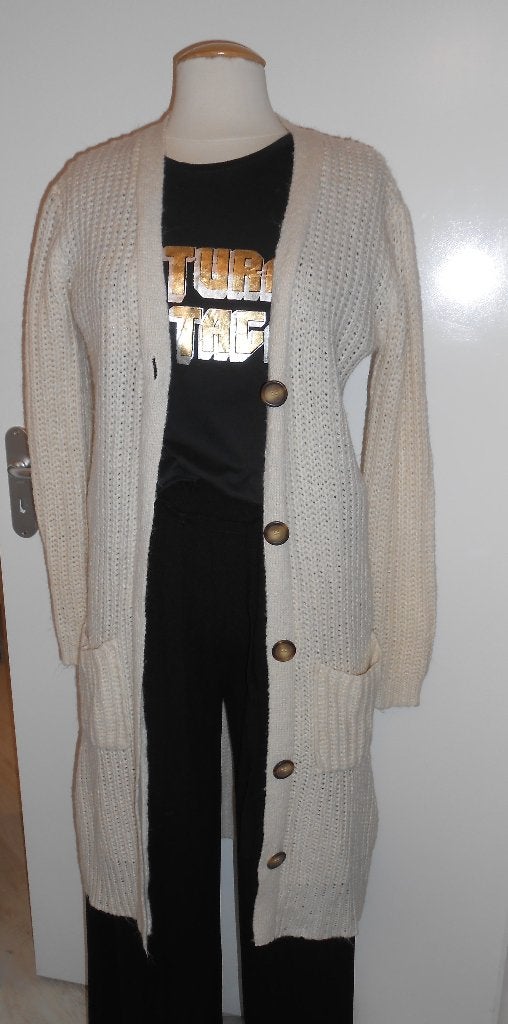 Atmosphere lang vest roomwit mt 36, Kleding | Dames, Truien en Vesten, Zo goed als nieuw, Maat 36 (S), Wit, Ophalen of Verzenden