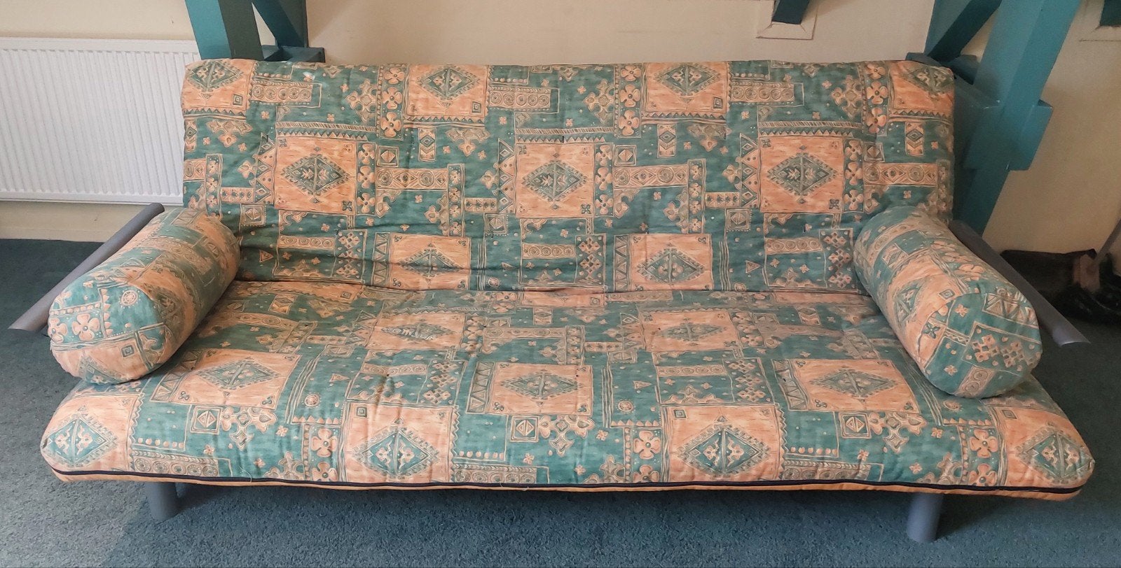 Futon slaapbank met matras 200x140, Ophalen, Gebruikt, Tweepersoons, 140 cm