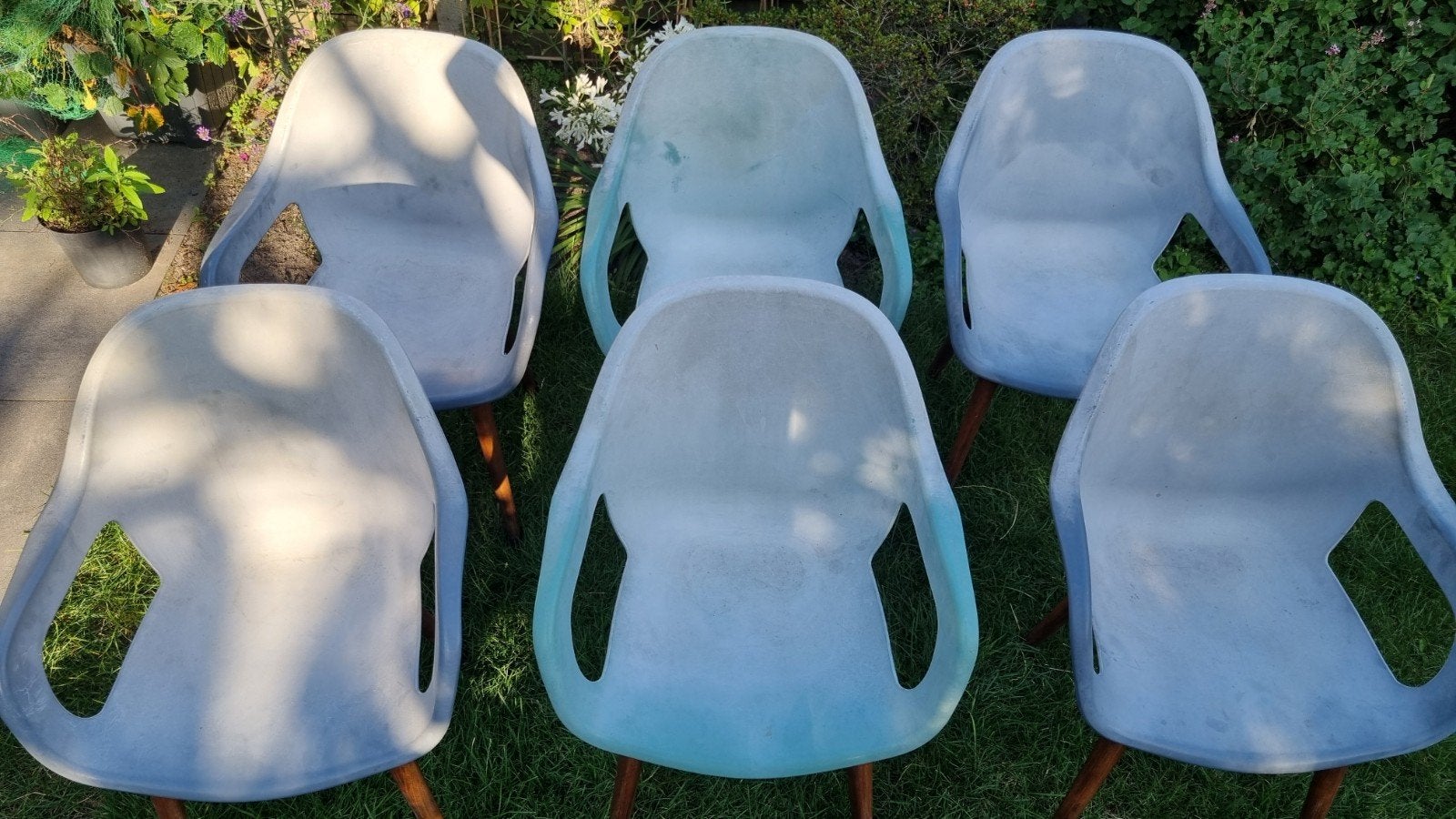 Tuinstoelen, 6 stuks, groen en grijs, Tuin en Terras, Ophalen, Kunststof