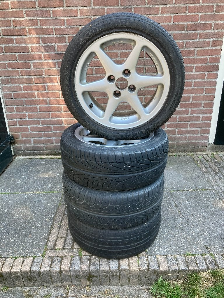 Vier Borbet velgen, Ophalen, Gebruikt, 15 inch, Banden en Velgen