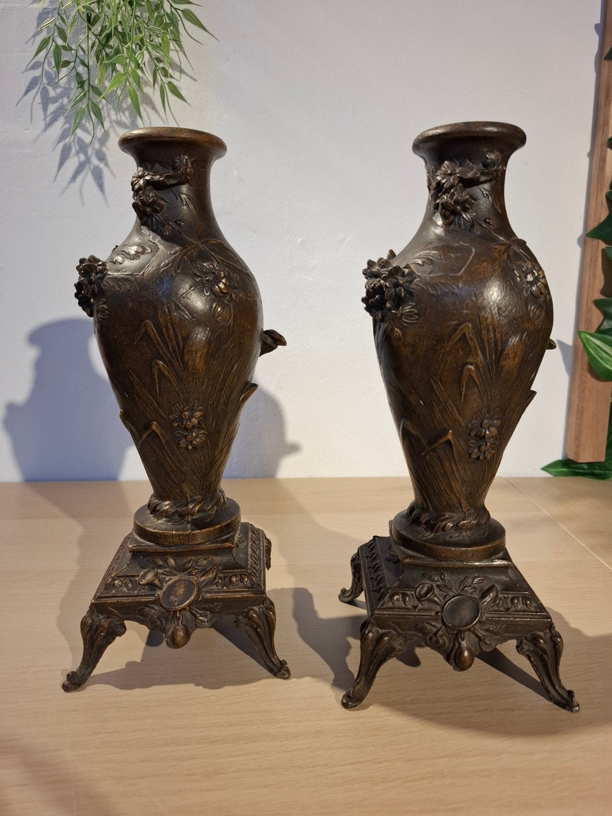 Set van 2 Art Nouveau siervazen, gesigneerd L&F Moreau, Ophalen of Verzenden