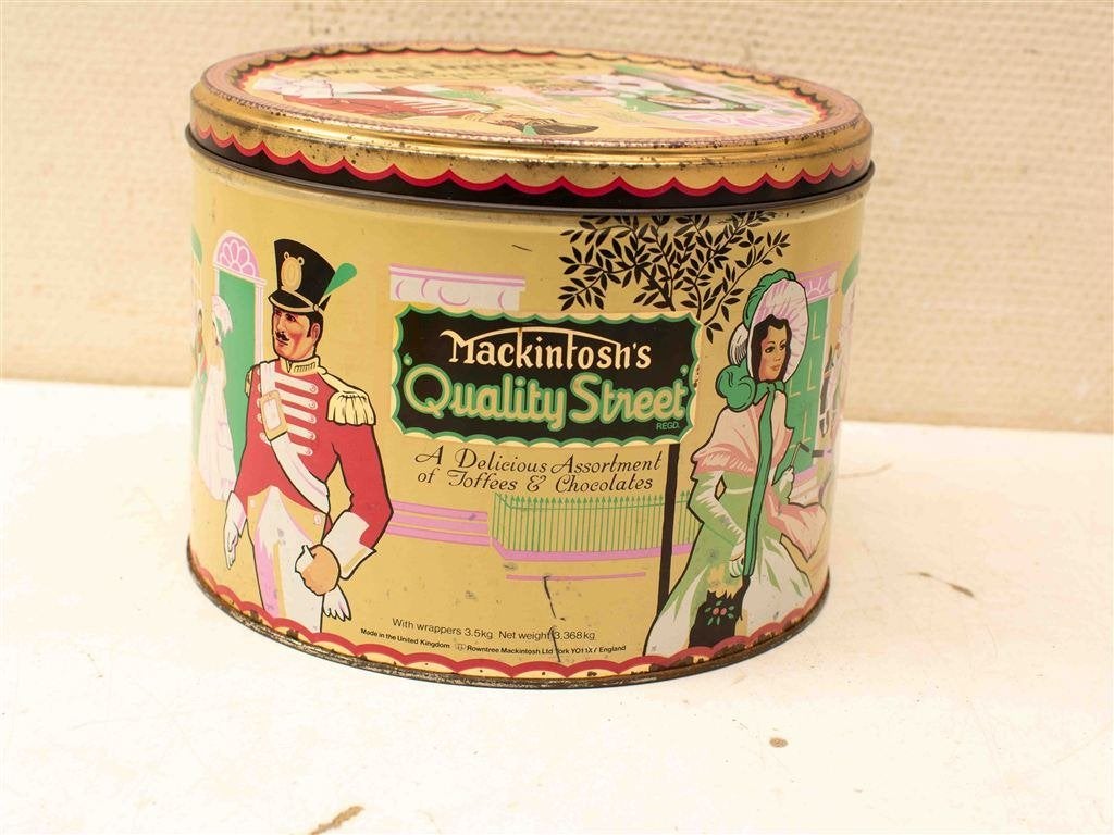 Mackintoshs Quality street ronde bewaarblik 38312, Verzamelen, Ophalen of Verzenden, Gebruikt, Koek(jes)