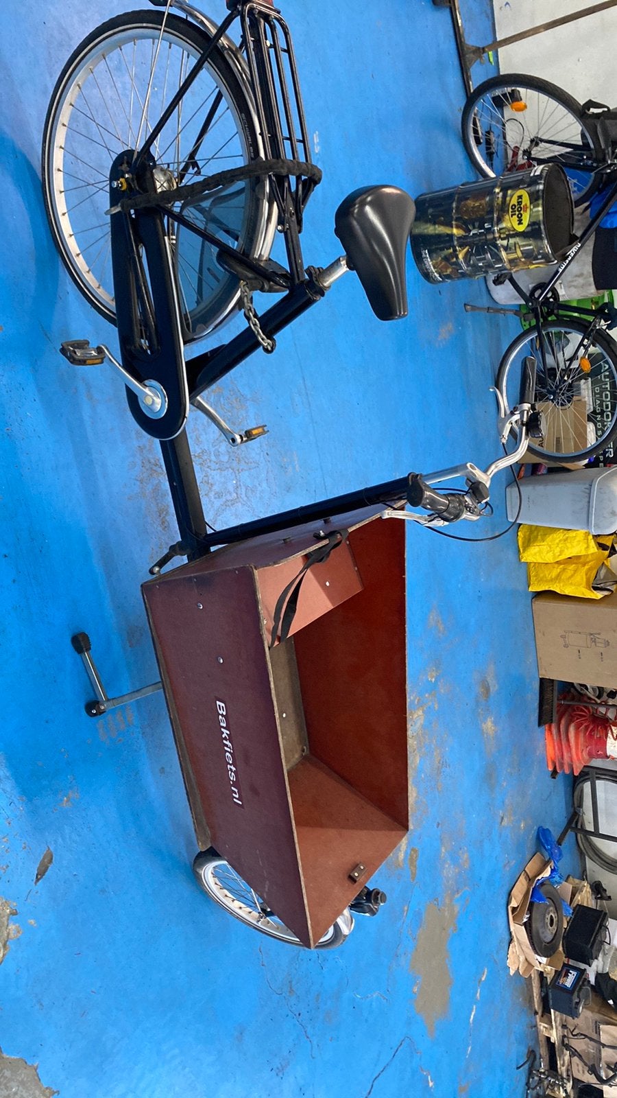 Bakfiets, Huif, 3 kinderen, Zo goed als nieuw, Trommelrem