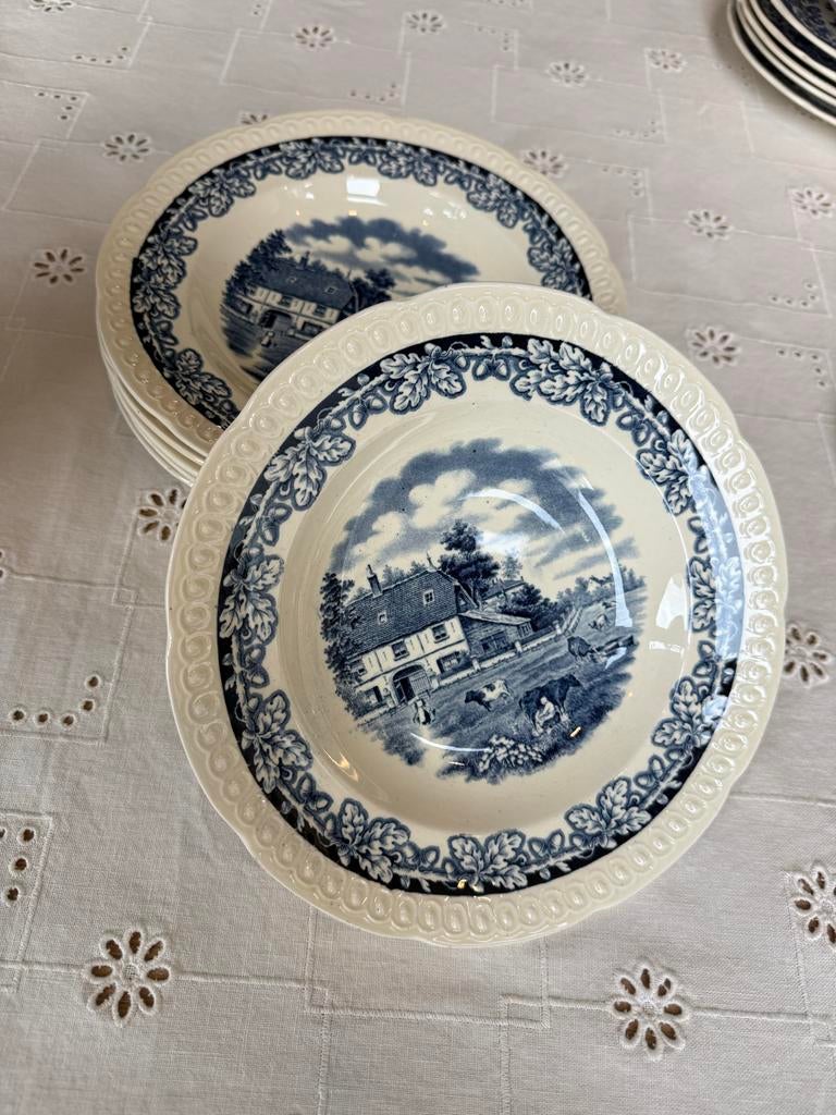 Boerenhoeve - 6 soep en 11 diner borden, Antiek en Kunst, Ophalen of Verzenden