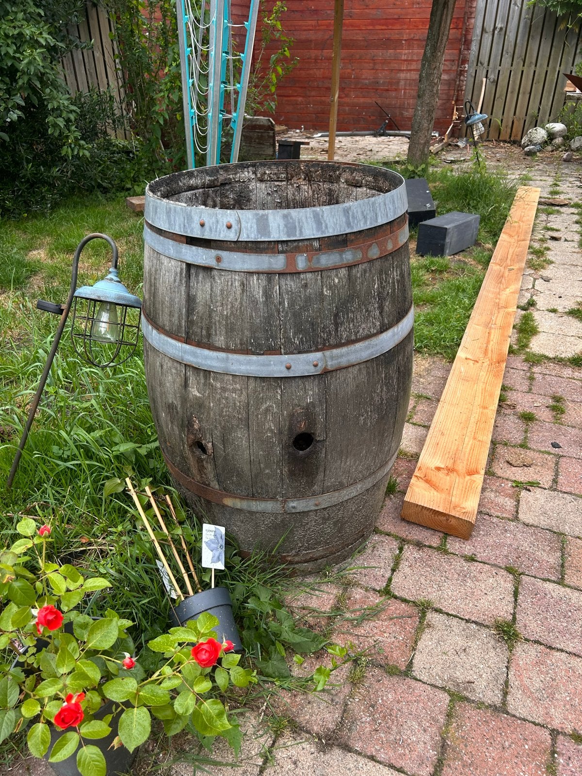 Regenton van houten wijnvat - Gebruikt, Tuin en Terras, Regentonnen, Ophalen, Gebruikt, Met kraantje, 150 liter of meer