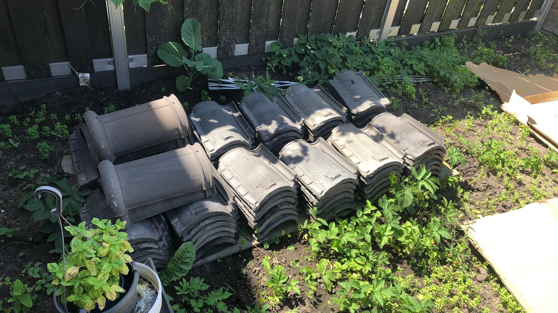 Dakpannen 69 stuks en 4 nokpannen, Steen of Klei, Ophalen of Verzenden, Zo goed als nieuw, Minder dan 5 m²