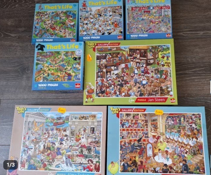 7x that's life puzzels 1000st, Ophalen of Verzenden, 500 t/m 1500 stukjes, Zo goed als nieuw, Legpuzzel