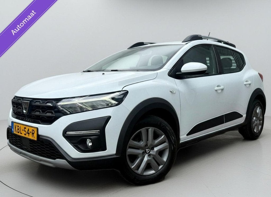 Dacia Sandero Stepway 1.0 TCe 90 Automaat Led Cruise Carplay, Auto's, Dacia, Stof, Zwart, Wit, Origineel Nederlands