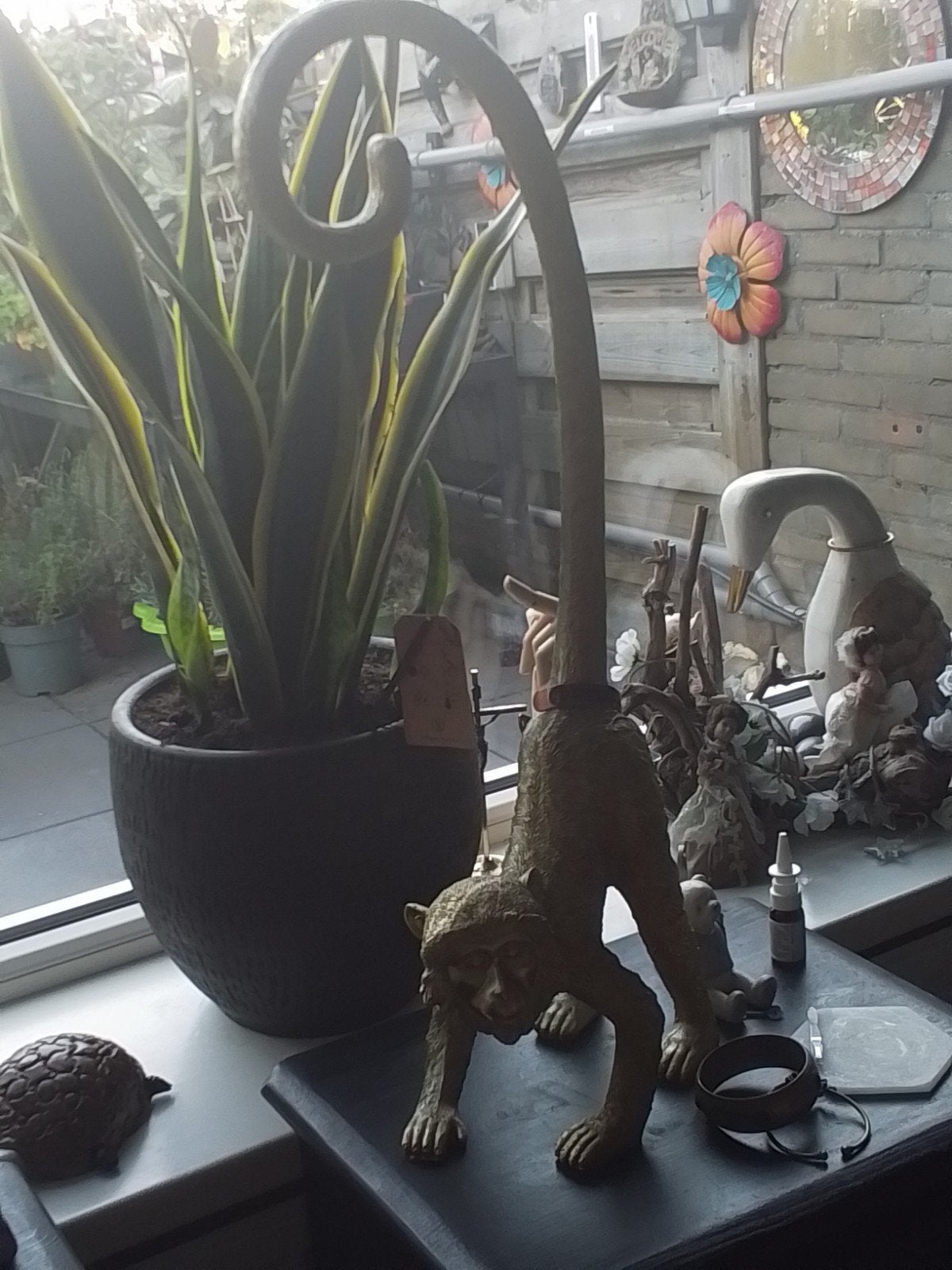 Gouden Aap Decoratie met Ophangstaart 65 hoog, Ophalen of Verzenden, Zo goed als nieuw, Goud