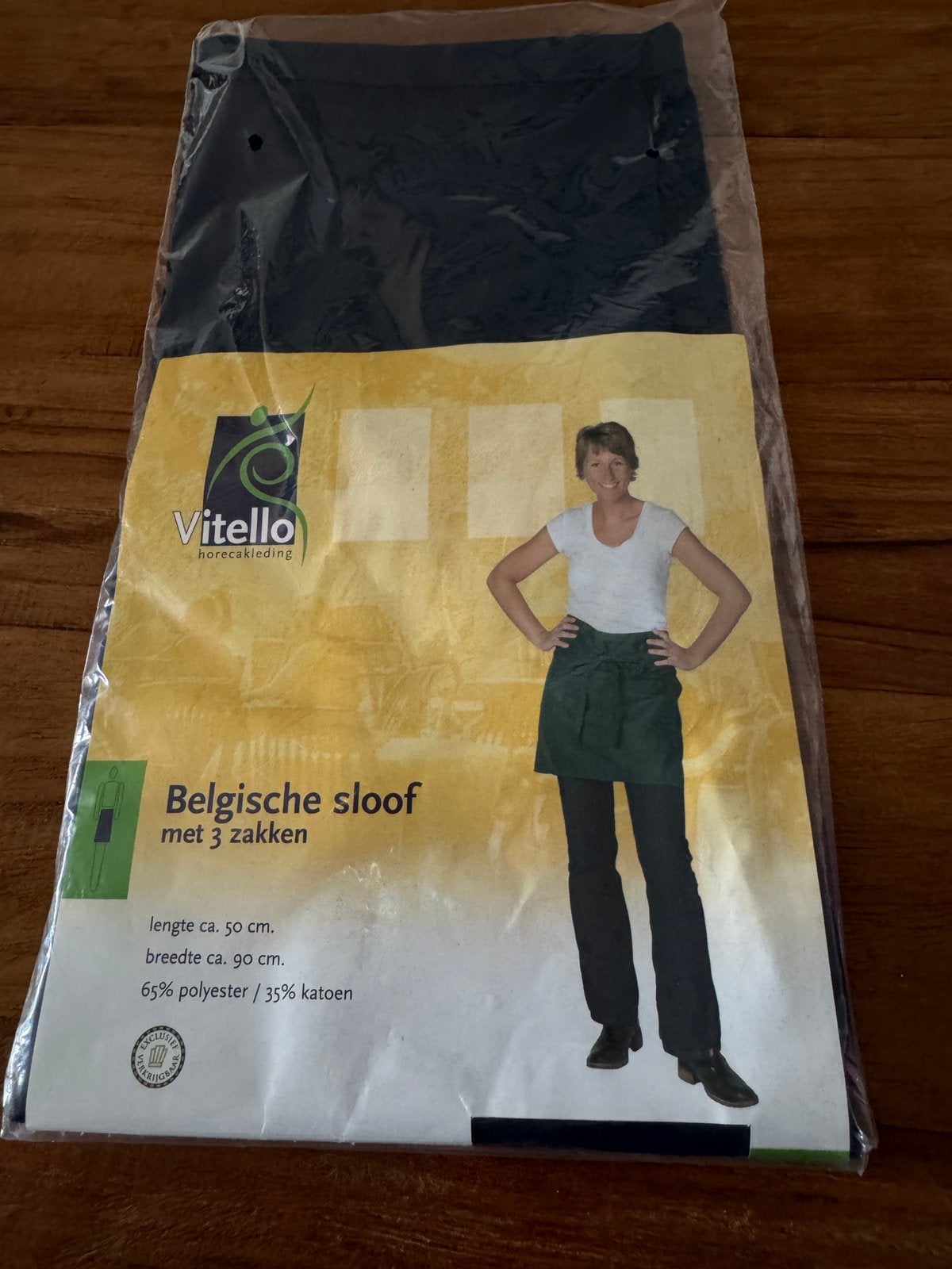 Belgische sloof, Blauw, Met zakken, Polyester, Nieuw