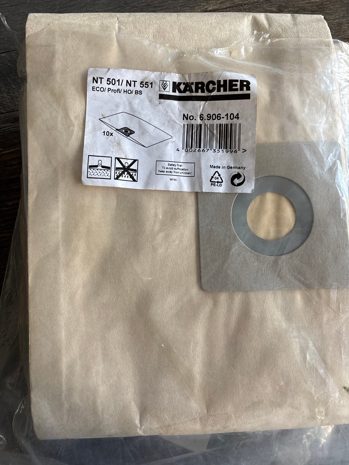 7x Kärcher stofzakken NT 501/NT 551 (6.906-104), Ophalen of Verzenden, Zo goed als nieuw