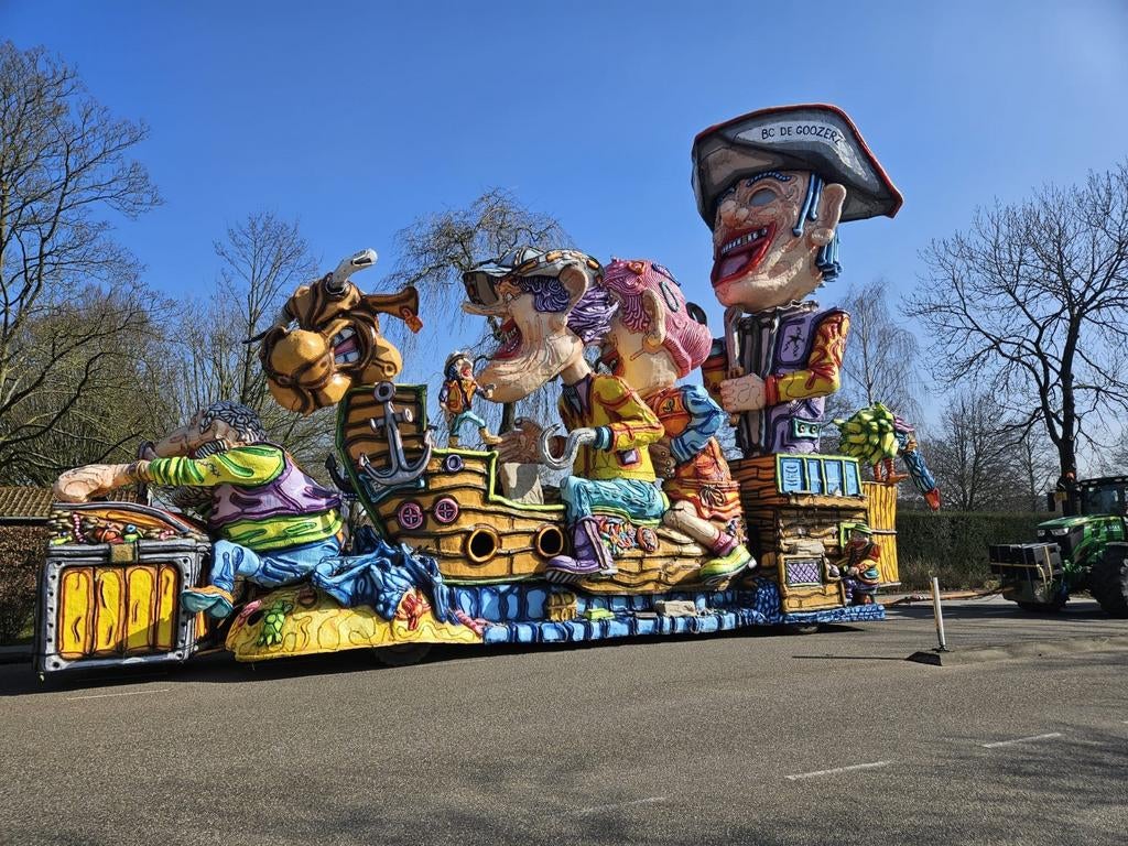 Carnavalswagen Polyester - 9 Bewegende Delen - Piratenthema, Ophalen