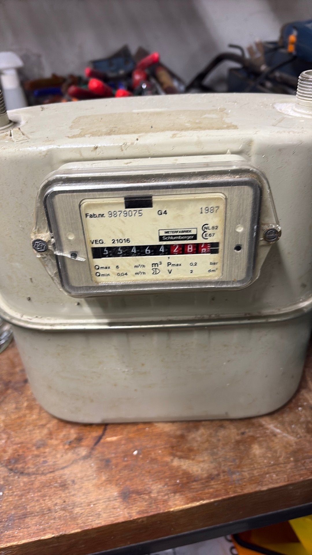 Te koop gasmeter uit 1987, Ophalen, Gebruikt
