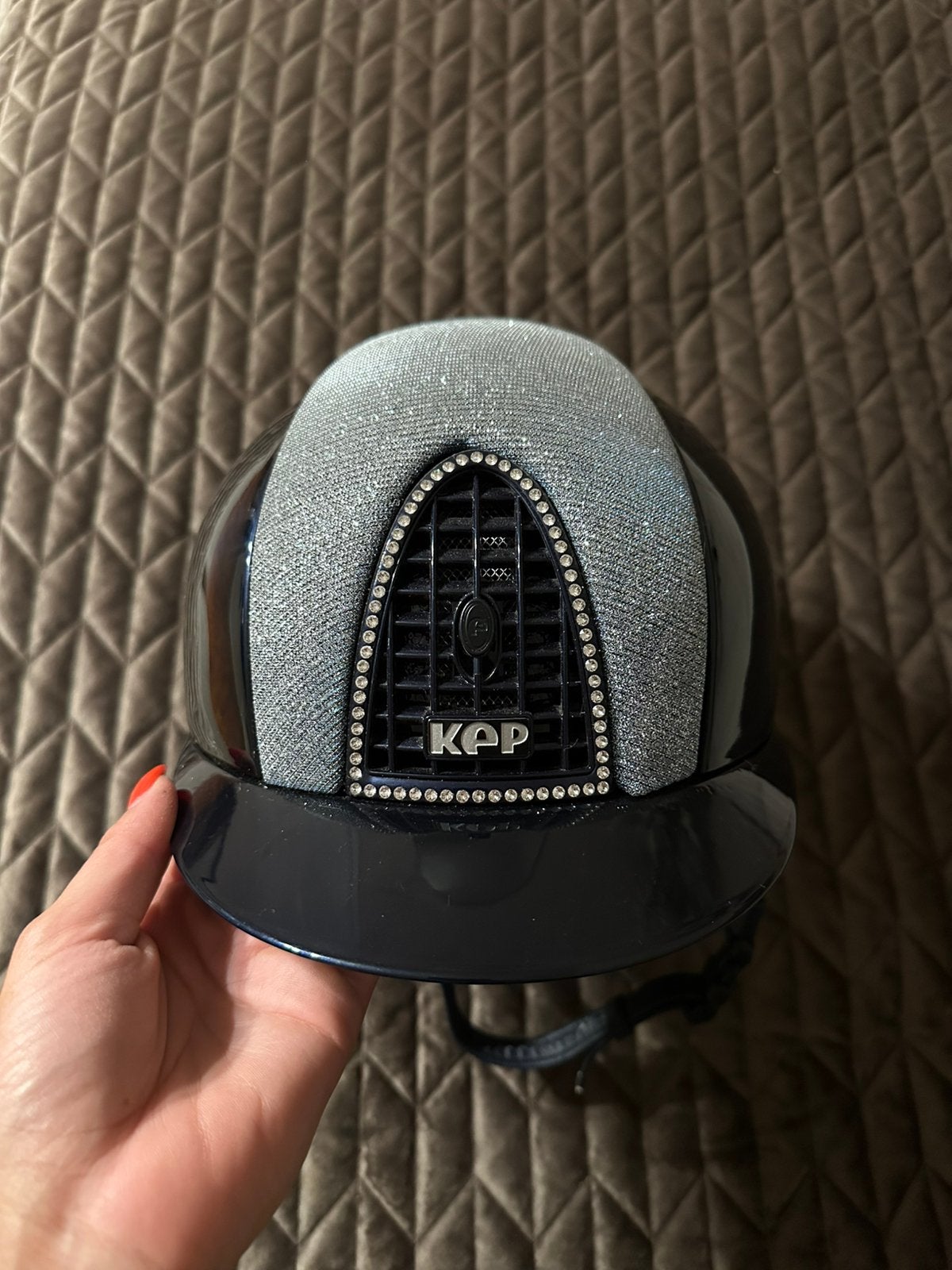 KEP Italia cap maat M blauw cromo, Dieren en Toebehoren, Paardrijkleding, Ophalen of Verzenden, Zo goed als nieuw, Dressuur