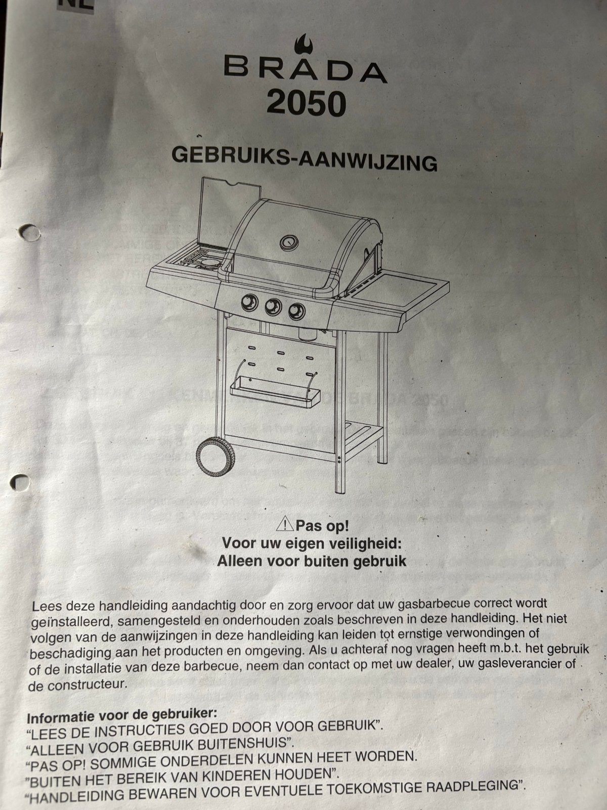 Brada 2050 Gasbarbecue met zijbrander, Ophalen, Gebruikt