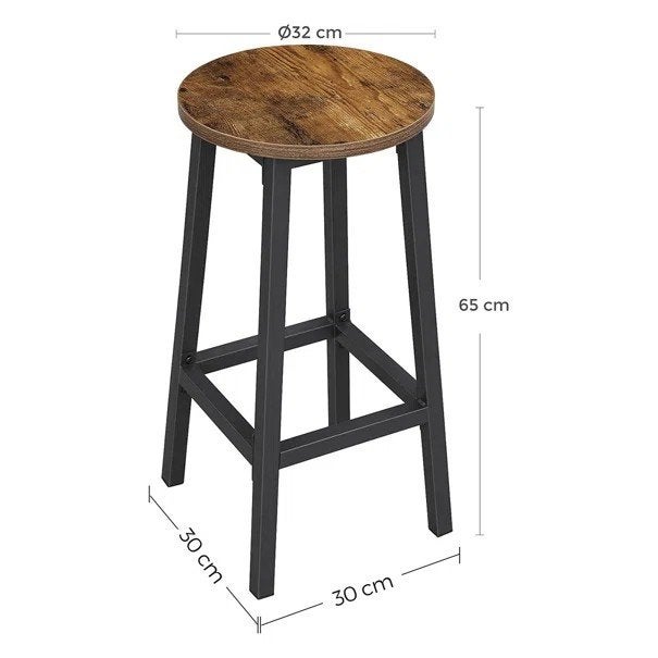 Set van 2 barkrukken - Industrieel ontwerp, 60 tot 90 cm, Ophalen of Verzenden, Zo goed als nieuw, Hout