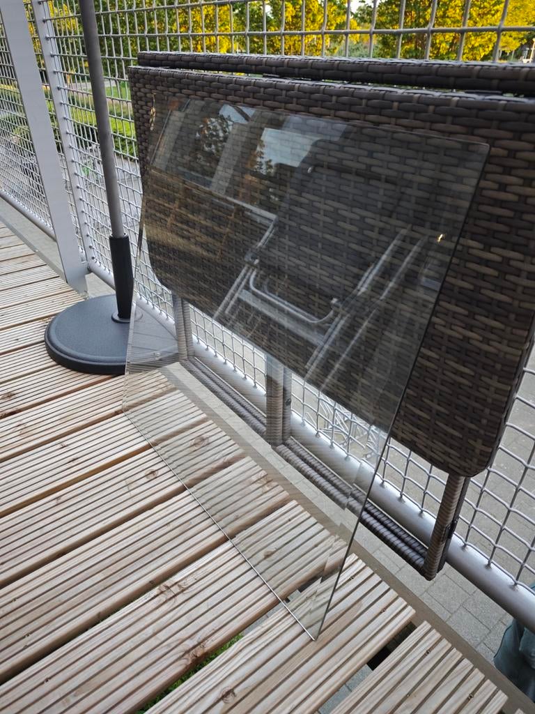 Glasplaat voor op tuintafel/hocker, Ophalen, Zo goed als nieuw, Vierkant