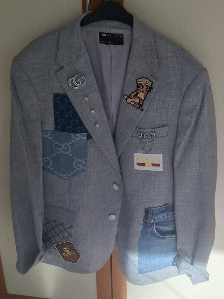 Remade blazer, Maat 46/48 (XL) of groter, Ophalen of Verzenden, Jasje, Grijs