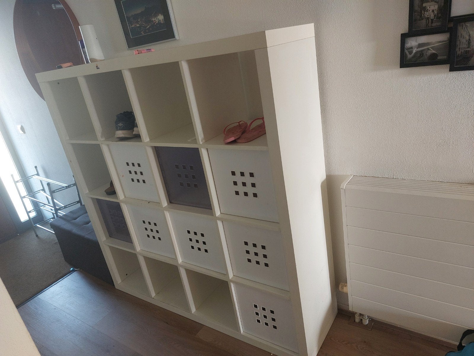 Witte IKEA KALLAX Kast (4x4) met inzetten, Ophalen, Gebruikt