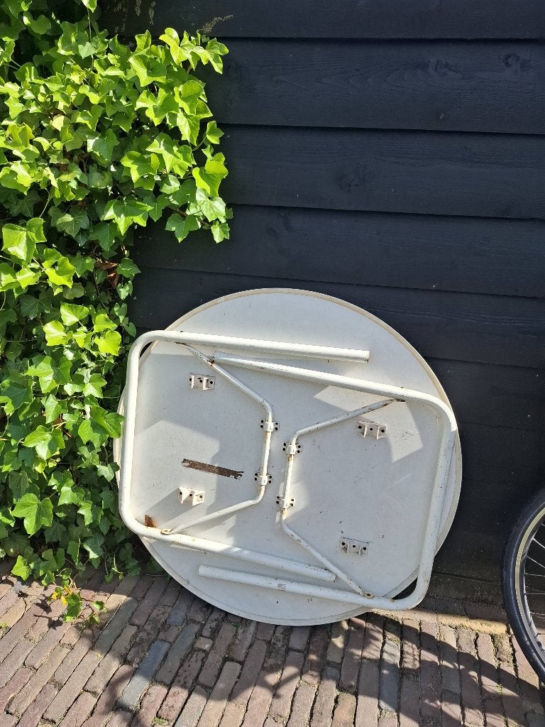 Ronde tuintafel, Tuin en Terras, Ophalen, Gebruikt, Rond, Kunststof