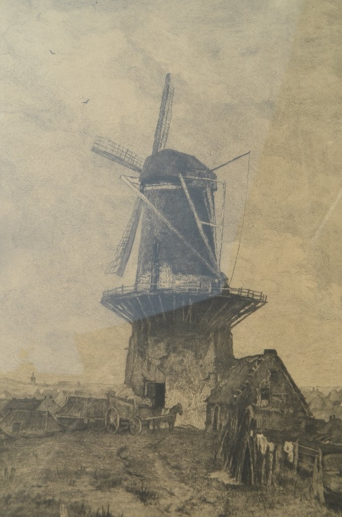 Jakob Maris Frans Buffa 'De Molen' litho (?) begin 20e eeuw, Antiek en Kunst, Kunst | Litho's en Zeefdrukken, Ingelijst, Ophalen of Verzenden