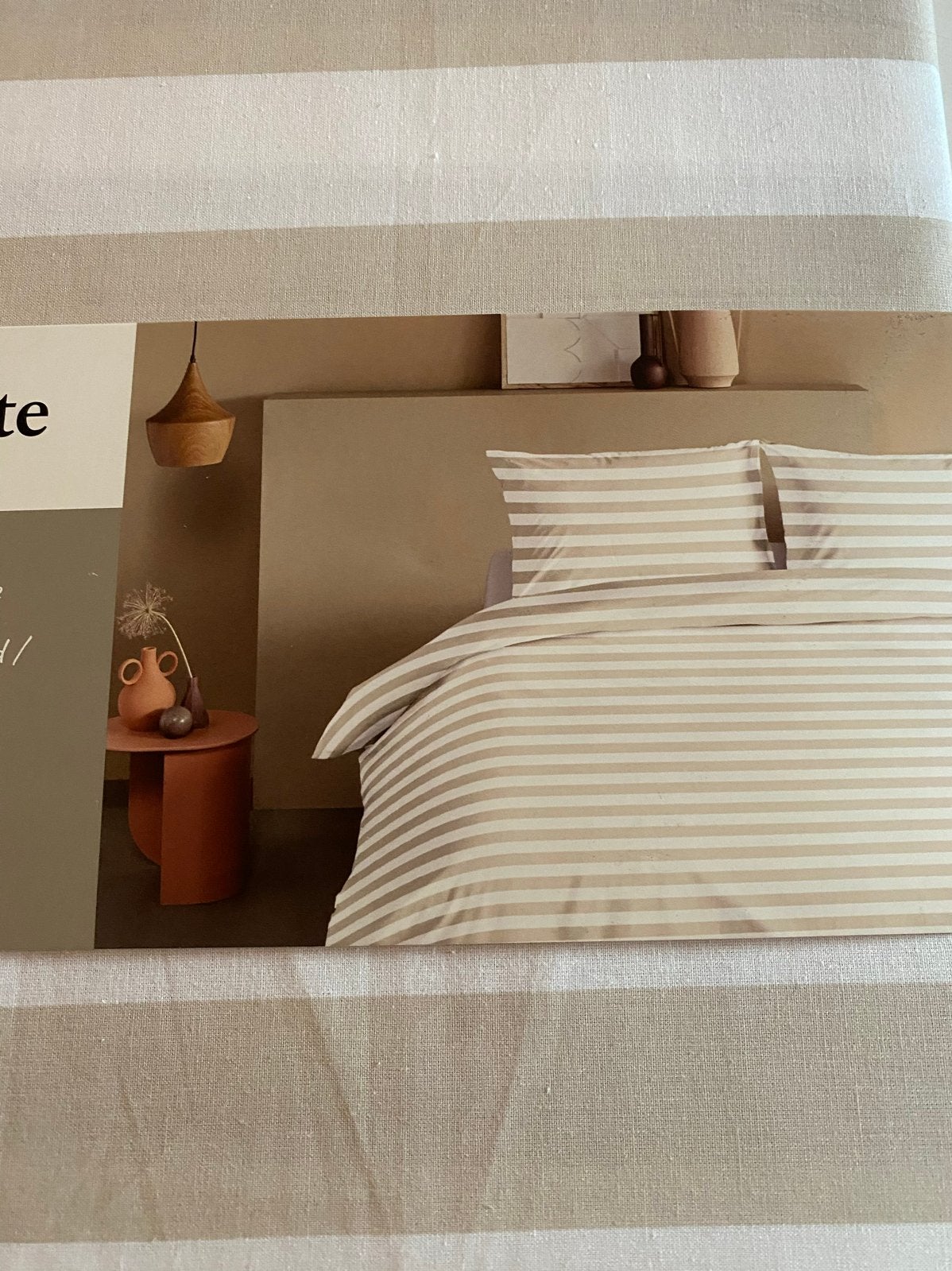 Ambiente Dekbedovertrek Quin Zand/Sable 240x200/220 cm, Ophalen of Verzenden, Nieuw, Beige, Dekbedovertrek