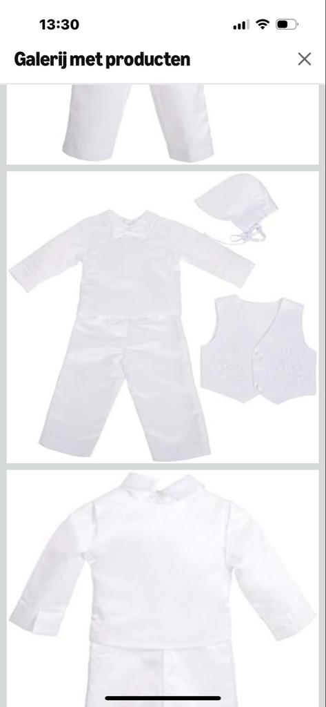 4-delige Doopkleding Set voorJongens - Satijn Wit, Ophalen of Verzenden, Nieuw, Jongetje