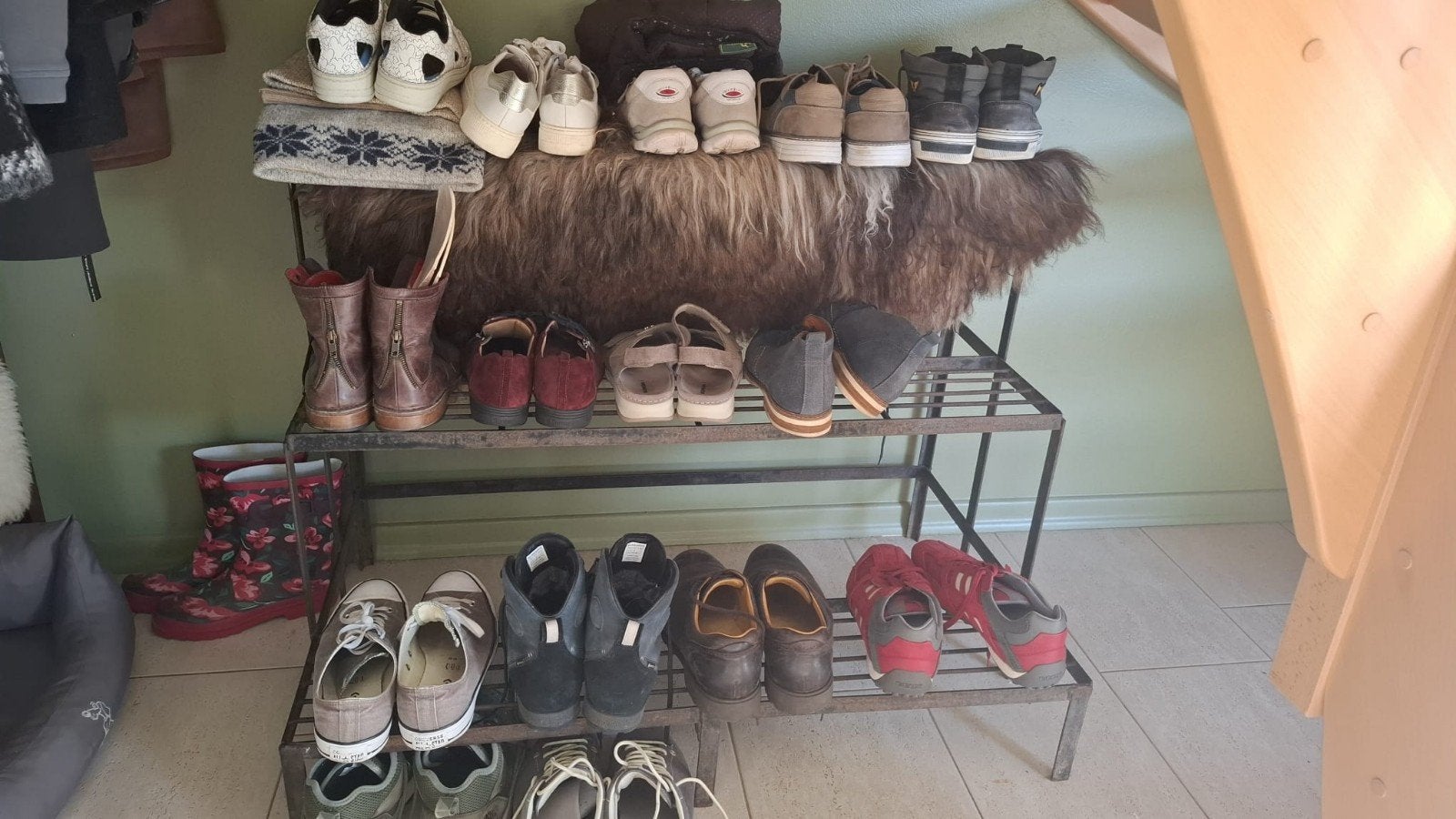Handgemaakt stalen rek - planten/schoenen (62x75cm), Ophalen, Gebruikt