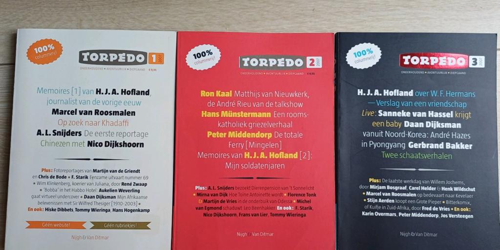 Torpedo 1, 2 en 3 - H.A.A. Holland, Marcel van Roosmalen, Ophalen of Verzenden, Zo goed als nieuw, H.A.A. Holland, Marcel van Roosmalen, Peter Middendorp
