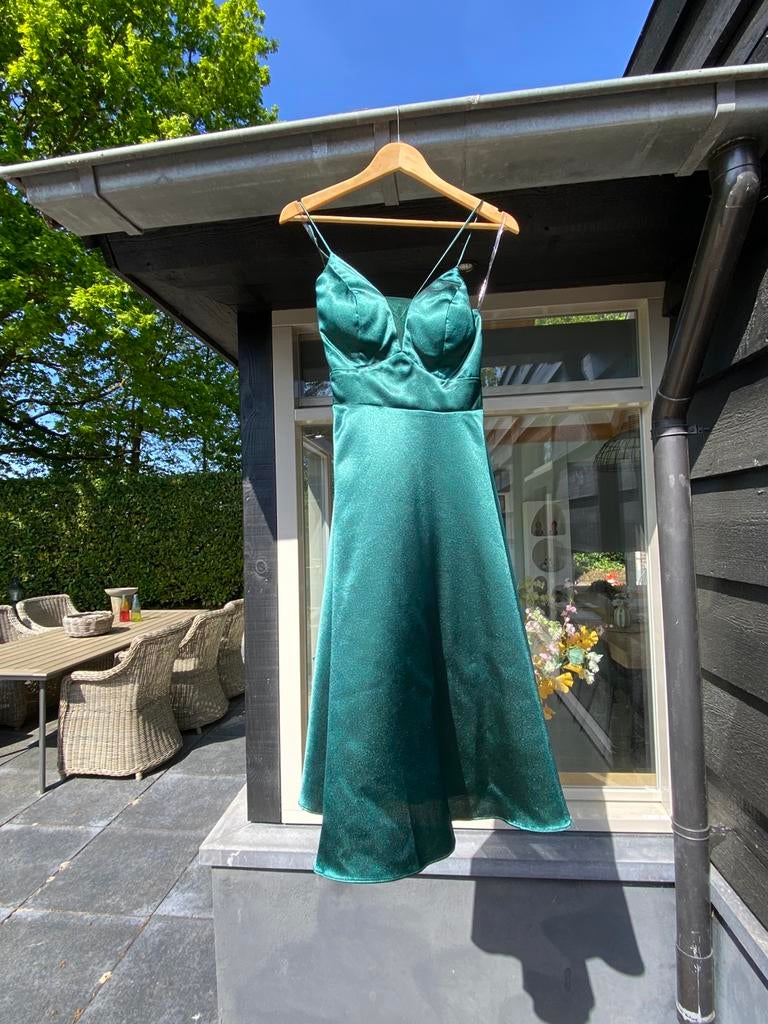 Groen cocktailjurkje gala maat s eva en lola, Kleding | Dames, Gelegenheidskleding, Overige typen, Ophalen of Verzenden, Zo goed als nieuw