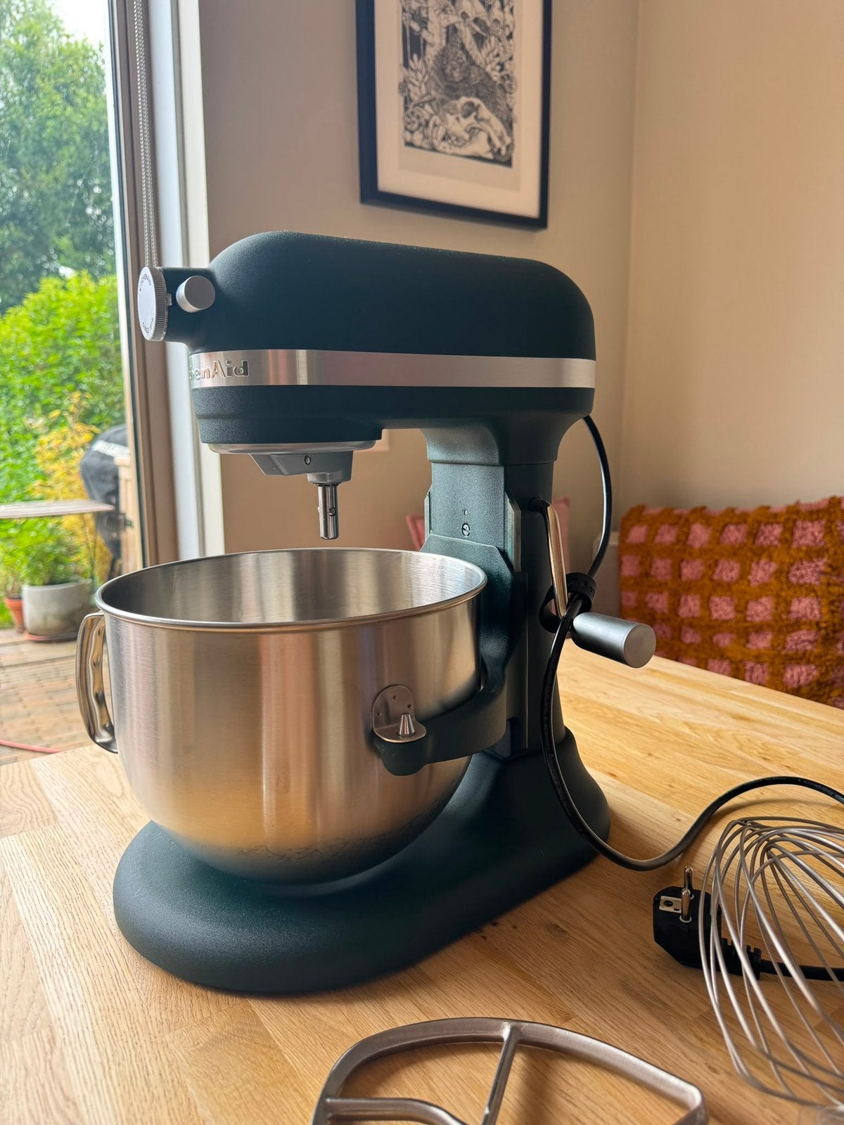 Kitchenaid 6.6L 5KSM70SHXEPP Pebbled Green Keukenrobot, Ophalen, 4 liter of meer, 3 snelheden of meer, Zo goed als nieuw
