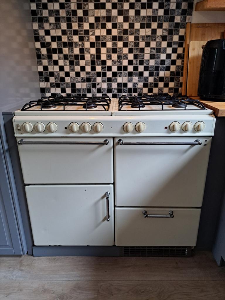 8-pits gasfornuis met 2 ovens en 1 gril, Ophalen, Gebruikt, 60 cm of meer, Gas