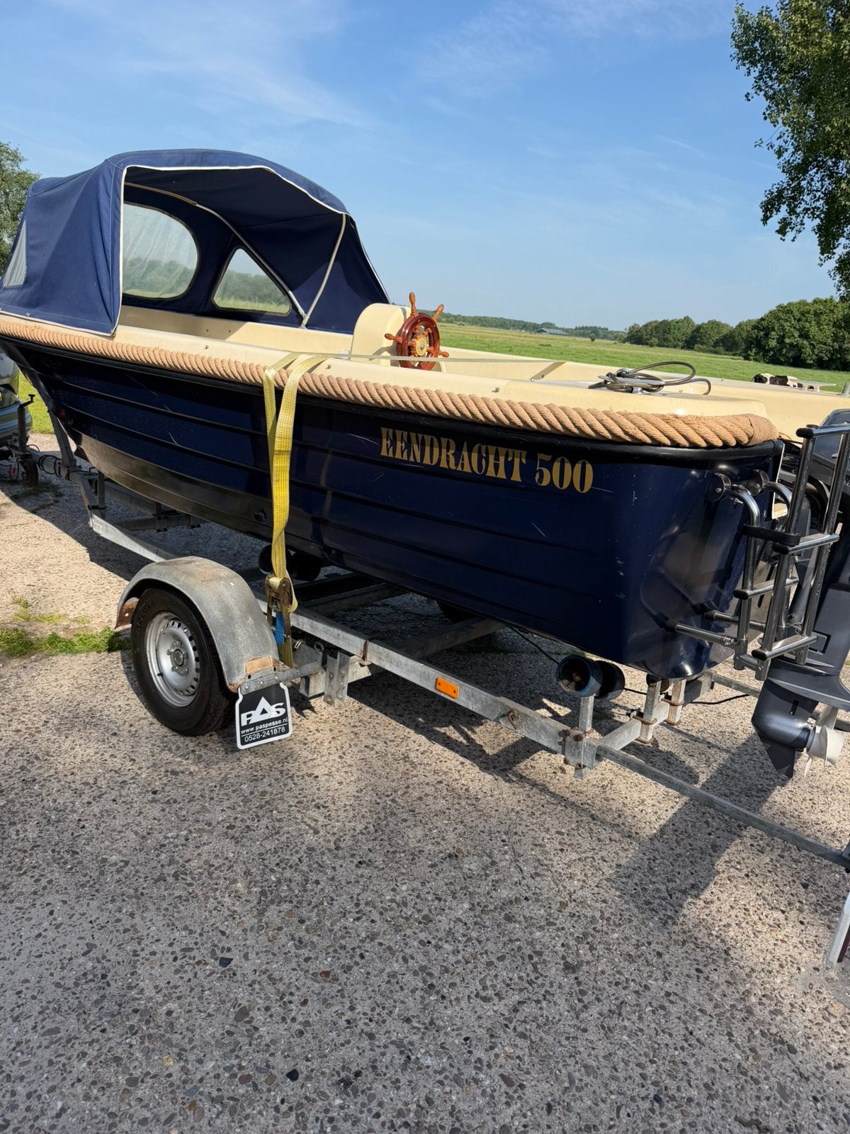 Sloep 5 meter | Eendracht 500 | 8pk | boottrailer, Watersport en Boten, Ophalen, Zo goed als nieuw