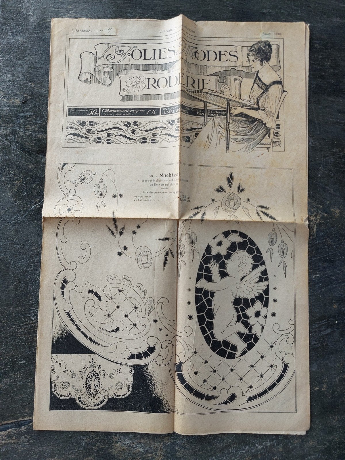 Vintage borduurpatronen uit 1920-1921, Ophalen of Verzenden, Gebruikt, Overige typen