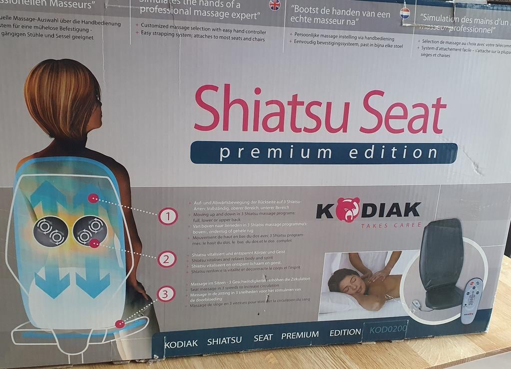 Shiatsu Seat Kodiak Premium Edition Massagestoel (Kodo200), Ophalen of Verzenden, Zo goed als nieuw, Massagestoel of Kussen