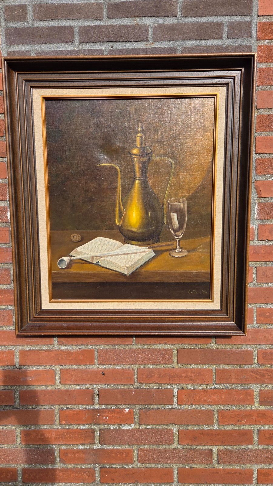 Prachtige oude schilderij olie verf 78 x 69, Ophalen of Verzenden