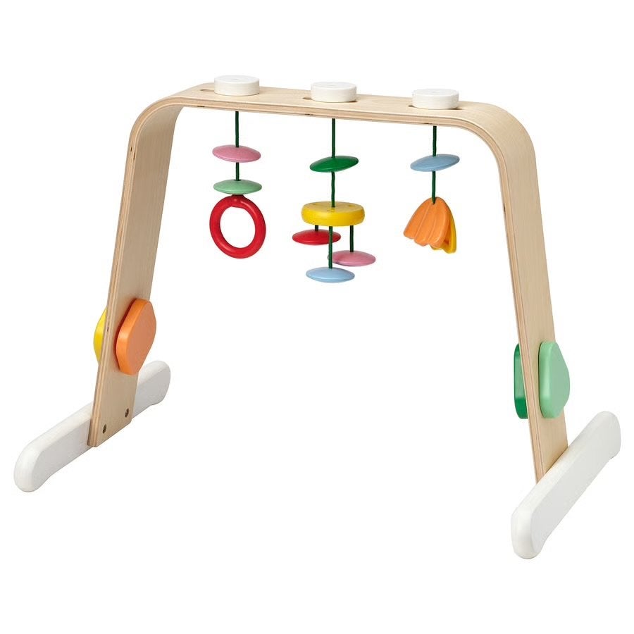 Ikea Babygym van hout met kleurrijke speeltjes, Kinderen en Baby's, Speelgoed | Babyspeelgoed, Ophalen, Zo goed als nieuw, Babygym