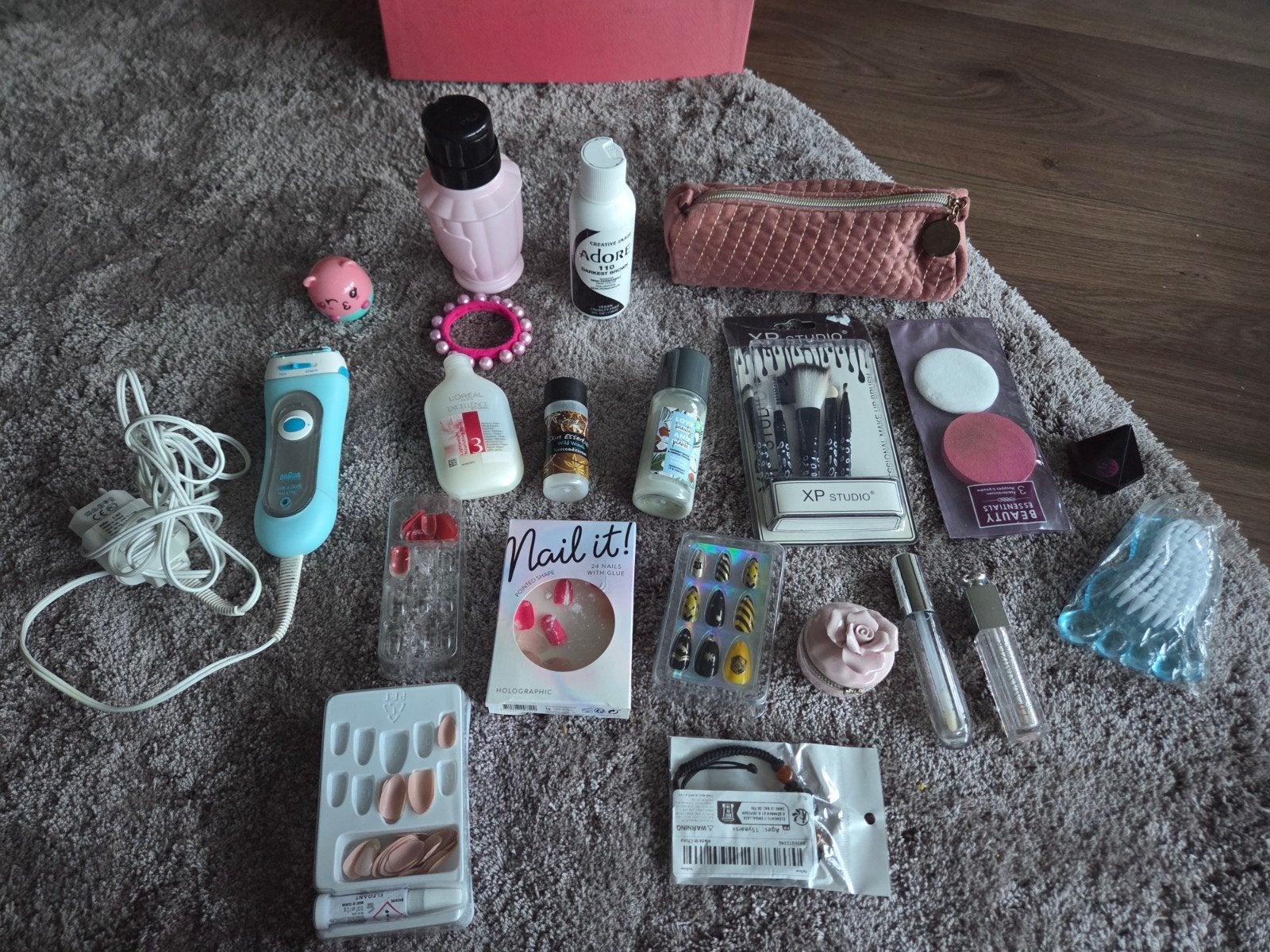 Grote make-up en beauty set met diverse producten, Gehele gezicht, Ophalen of Verzenden, Zo goed als nieuw, Make-up