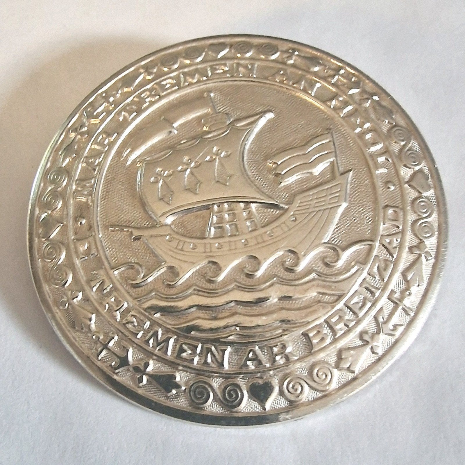 Vintage Zilveren Bretonse Kelt Broche – René-Yves, Ophalen of Verzenden