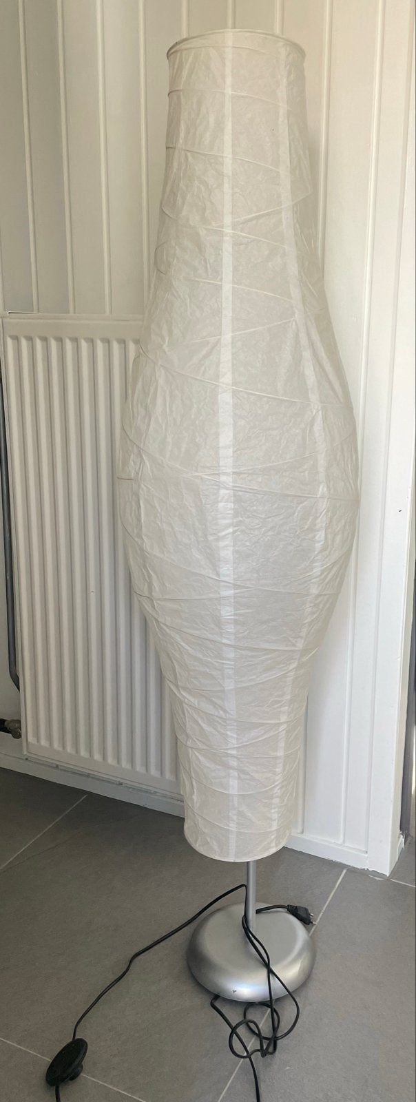 IKEA vloerlamp met papieren kap, Gebruikt, 100 tot 150 cm, Textiel, E27 (groot)